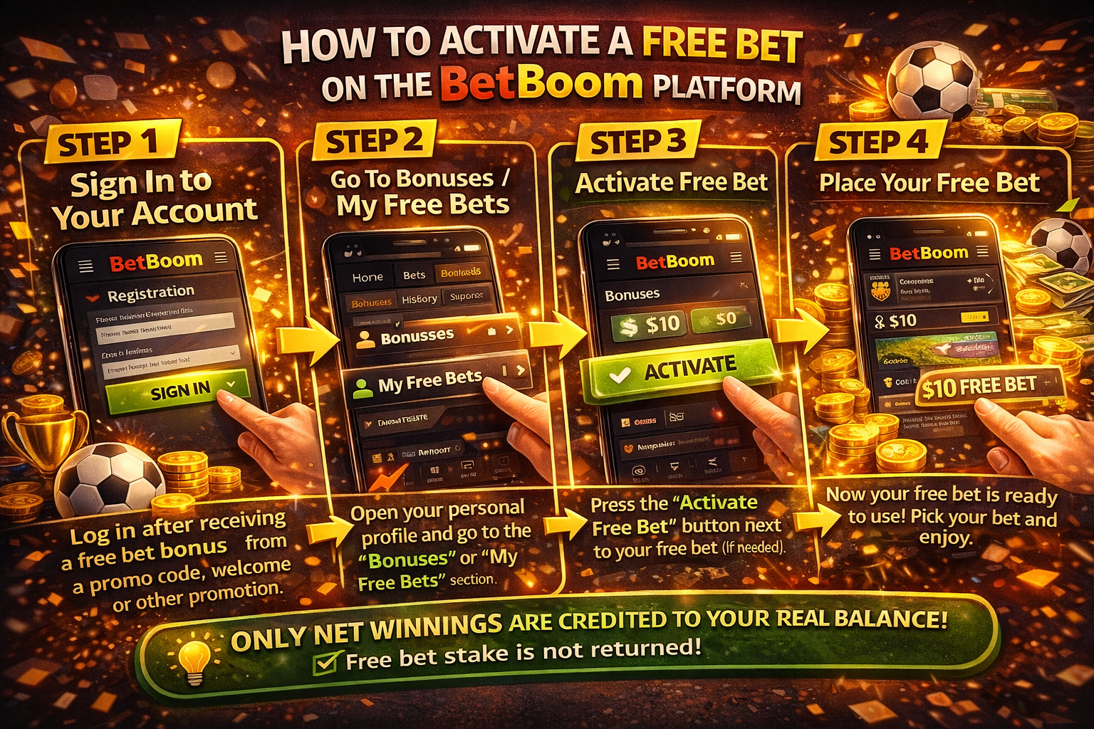 Активация фрибета на платформе БетБум: где включить бонус и проверить статус в купоне