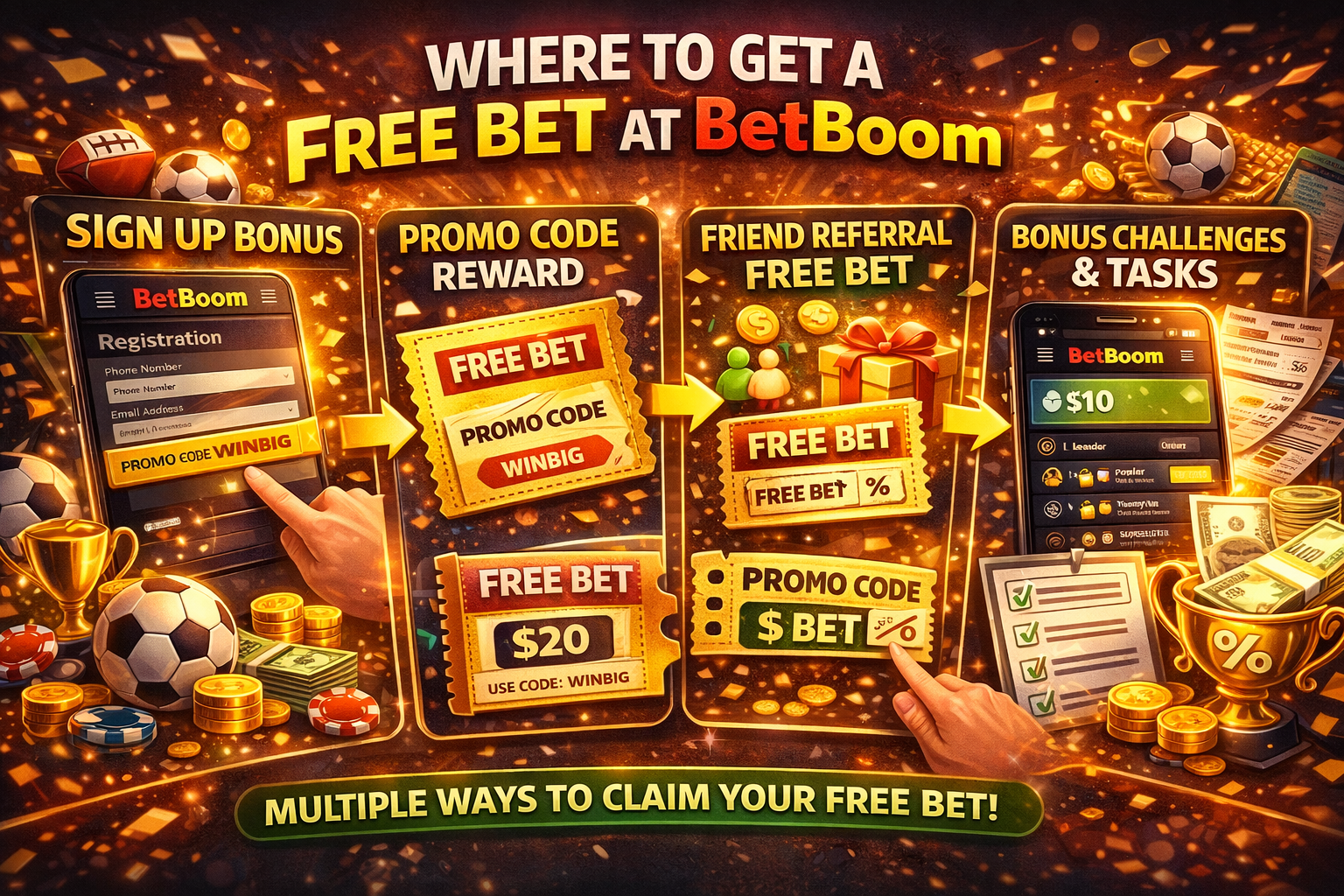 Где взять фрибет на сайте Бет Бум: акции, промокоды и персональные предложения букмекера